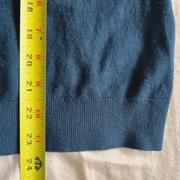 Guess Womens Logo Embroidered Mock Neck Sweater Size L Blue Long Sleeve Y2K - Picture 9 of 9